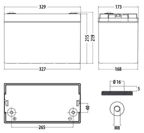 akumulator AGM 120ah 850536-3 Akumulator CARBEST 120Ah AGM servisni