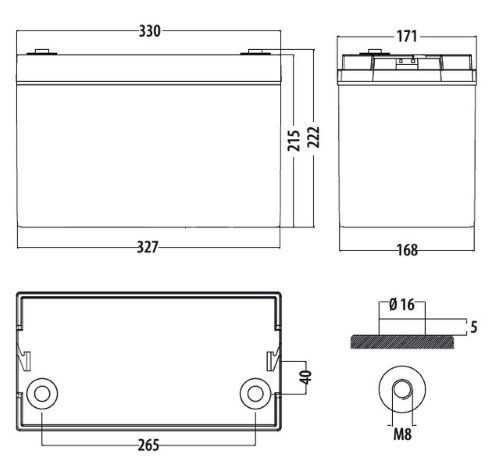 akumulator servisni 100Ah 850531_2 Akumulator servisni CARBEST 100Ah AGM