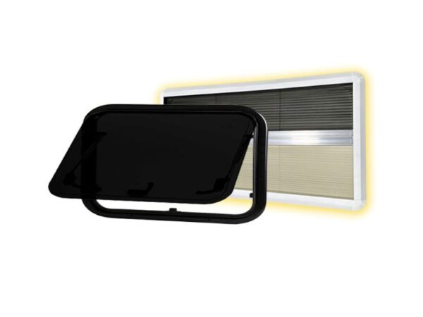 prozor sa okvirom i zavjesama + LED Prozor bočni 650x300 sa alu okvirom + LED pozadinska rasvjeta