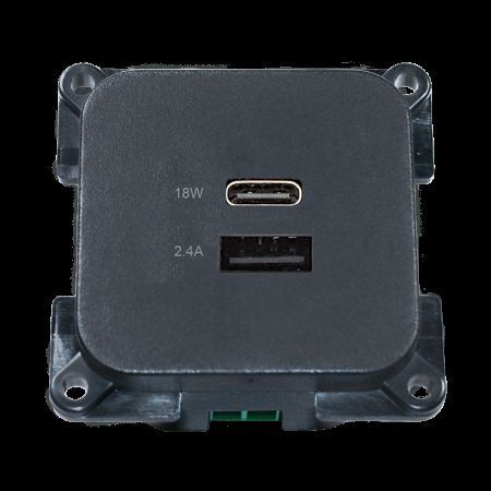 utičnica UCSB A+C-1 Utičnica USB C-line za punjenje s USB-A i USB-C - ECE R10 - anthracit